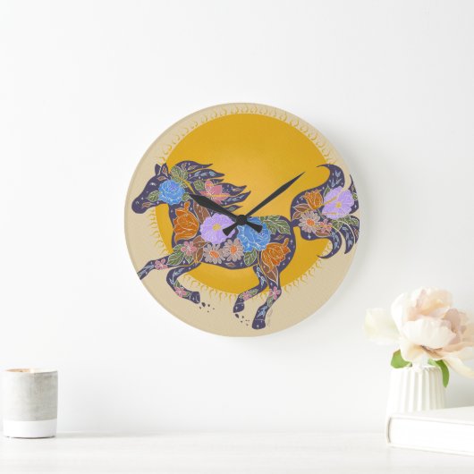 Horloge Florale Silhouette_Purple (Maison)
