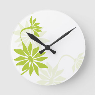 Horloge florale verte de chaux amusante