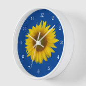 Horloge Flore de tournesol moderne bleu (Angle)