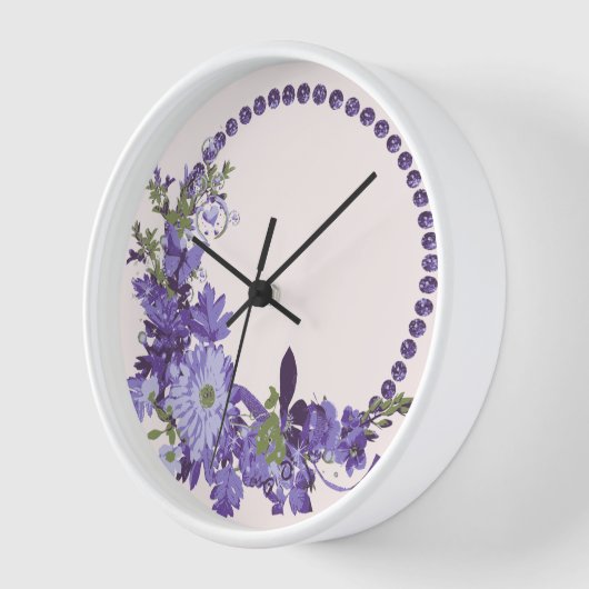 Horloge Flore violette (Angle)