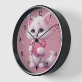Horloge Fluffy White Love Kitten (Angle)