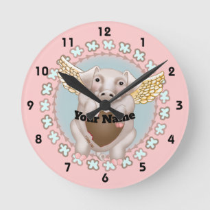 horloge Flying Pig Kiss