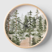 Horloge Forêt verte aquarelle (Recto)