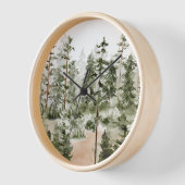 Horloge Forêt verte aquarelle (Angle)