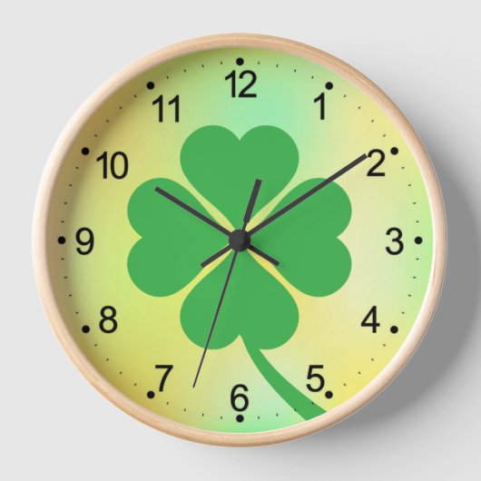 Horloge Four Leaf Clover St. Patrick's Day Design-87906 (Recto)
