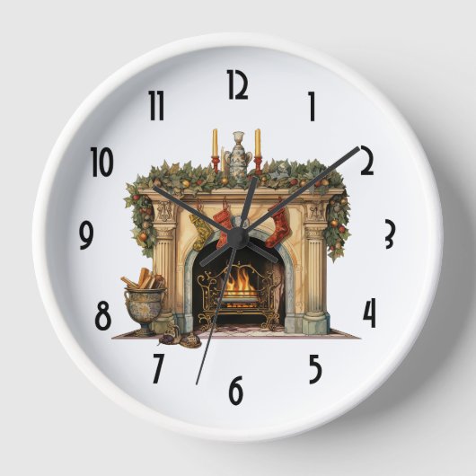 Horloge Foyer victorien cosy Noël (Recto)