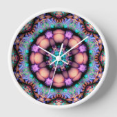 Horloge Fractal Mandala Floral Psychedelic (Recto)