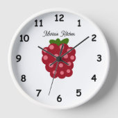 Horloge Framboise roux couture cuisine murale (Recto)