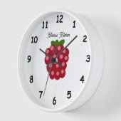 Horloge Framboise roux couture cuisine murale (Angle)