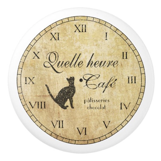 Horloge française vintage de café - bouton (Devant)