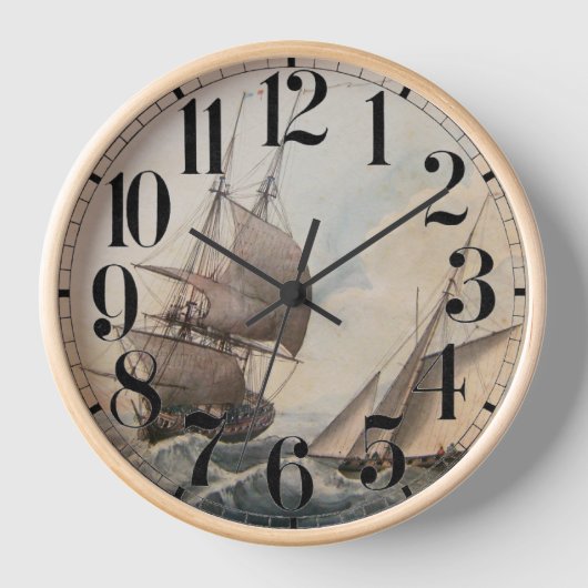 Horloge Frégate dans une houle 17e siècle (Recto)