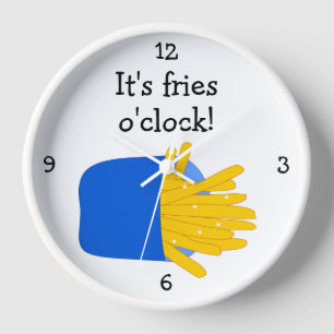 Horloge French Fries O'Clock amusant graphique alimentaire