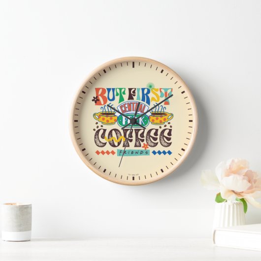 Horloge FRIENDS™ | Mais d'abord Café Graphique Vibrant (Maison)