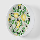 Horloge Fruit aux citrons d'aquarelle (Angle)