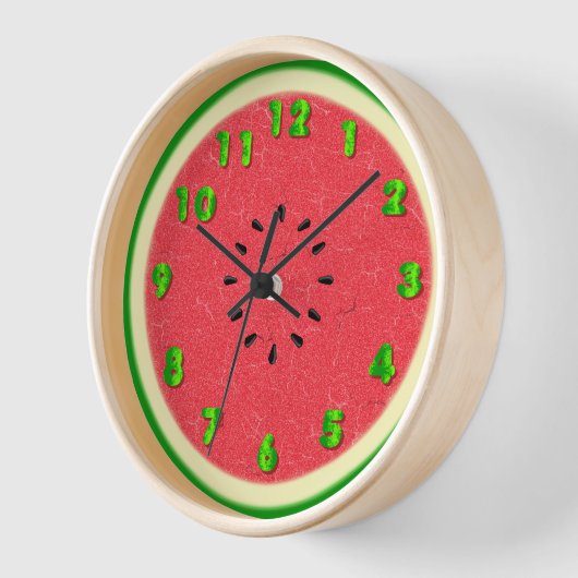 Horloge Fruit d'été de la tranche de pastèque (Angle)
