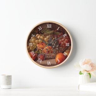 Horloge Fruits colorés Encore Vie Peinture Art