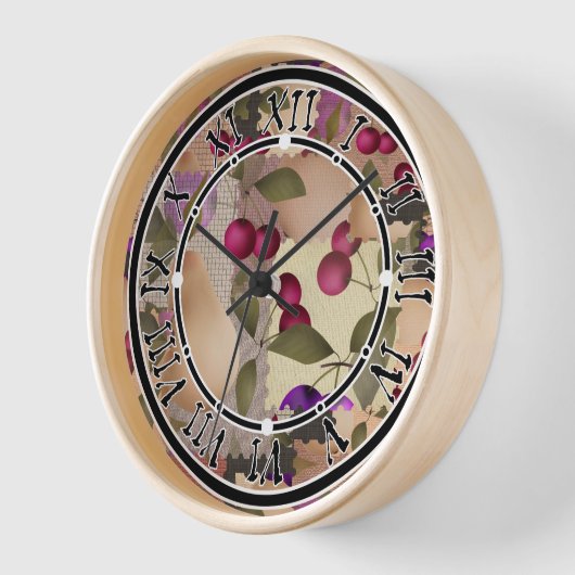 Horloge Fruits, patchwork (Angle)