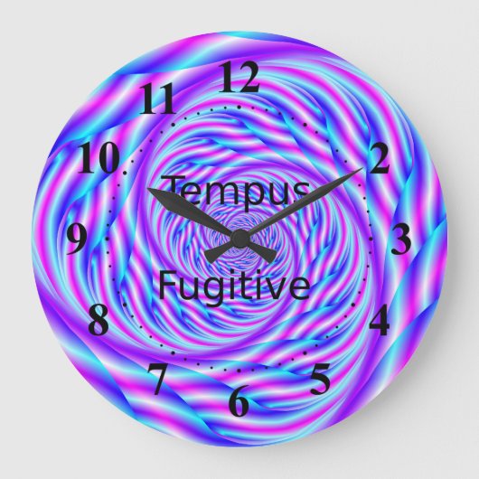 Horloge Fugitive Tempus bleu et rose (Recto)