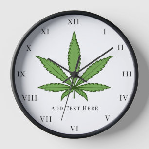 Horloge Fumée de mauvaises herbes vertes Nature Fleurs flo