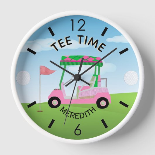 Horloge Fun Golf Course Nom du panier Tee Time (Recto)