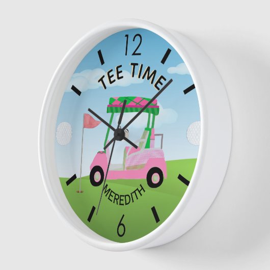 Horloge Fun Golf Course Nom du panier Tee Time (Angle)