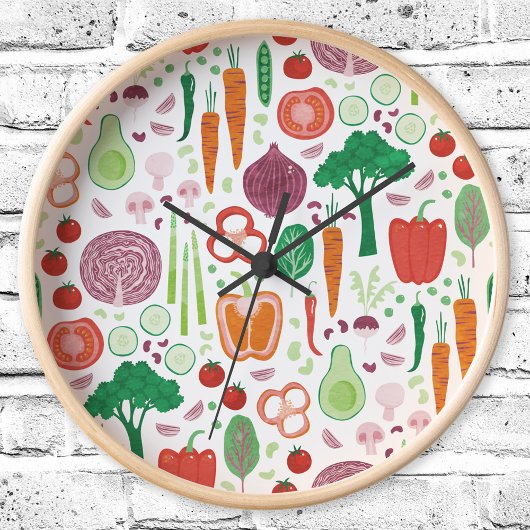 Horloge Fun Modern Vegetable Motif Cuisine