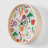 Horloge Fun Modern Vegetable Motif Cuisine (Angle)