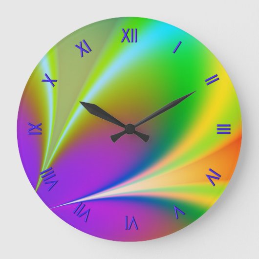 Horloge funky de mur d'alimentation de fleurs (Recto)