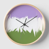 Horloge Funky Spiky ZigZag Abstrait Genderqueer Pride Drap (Recto)