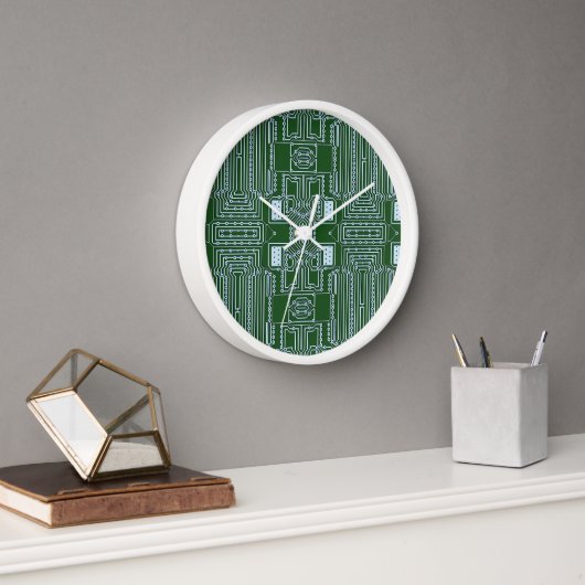 Horloge Funny Geeky Nerd Motif de carte de circuit informa (Bureau)