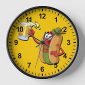 Horloge Funny Oktoberfest Saucisse allemande (Recto)