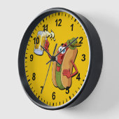 Horloge Funny Oktoberfest Saucisse allemande (Angle)