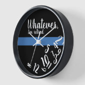 Horloge Funny Thin Blue Line Agent de police Retraite (Angle)