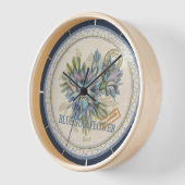 Horloge G Bureau de création Fleur bleue (Angle)