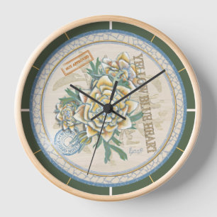 Horloge G Bureau de la création Fleur jaune
