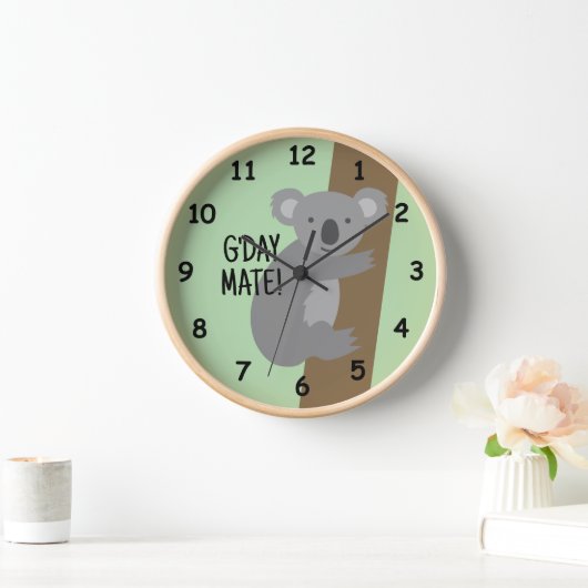 Horloge G jour Mate jolie koala australien koala illustrat (Maison)