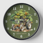 Horloge Garçons cool Amateurs de tracteur ajouter le nom (Recto)