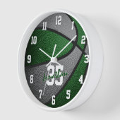 Horloge garçons gris vert filles basket-ball personnalisé (Angle)