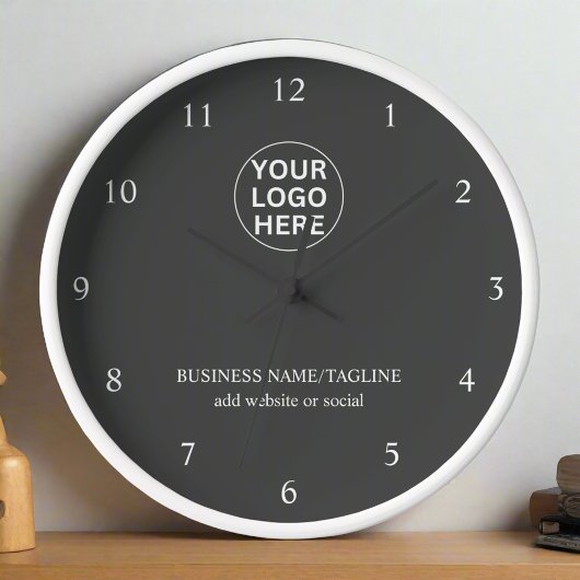 Horloge Gary Logo l Bureau d'affaires Brandé Grey
