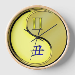 Horloge Gémeaux & Bœuf Métallique