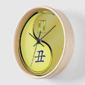 Horloge Gémeaux & Bœuf Métallique (Angle)