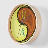 Horloge Gémeaux & Chien de Bois (Angle)