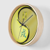 Horloge Gémeaux & Chien de Métal (Angle)