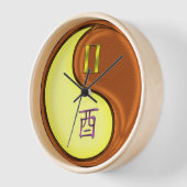 Horloge Gémeaux & Coq de Bois (Angle)