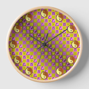 Horloge Gémeaux & Coq de Bois