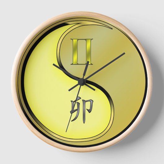 Horloge Gémeaux & Lapin Métal (Recto)