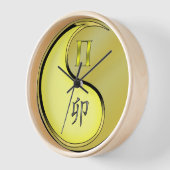 Horloge Gémeaux & Lapin Métal (Angle)