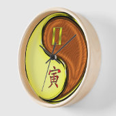Horloge Gémeaux & Tigre de Bois (Angle)