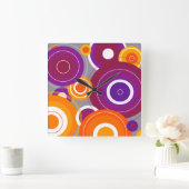 Horloge géométrique colorée (Maison)