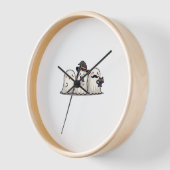 Horloge Ghost Holding Black Cat Funny Halloween Cat Lovers (Angle)